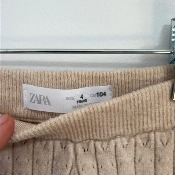 Zara Cozy Tan Knit Kids Bottoms and top - adorable set - Picture 3 of 6